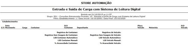 ENTRADA E SAÍDA DE CARGA COM SISTEMA DE LEITURA DIGITAL LAYOUT